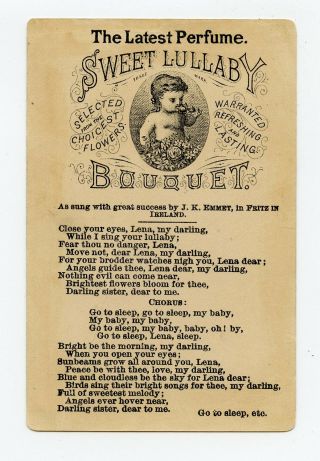 THEATRE ACTOR J.  K.  EMMET FRITZ IN IRELAND 1880 ' S TRADE CARD SONG OR POEM 2