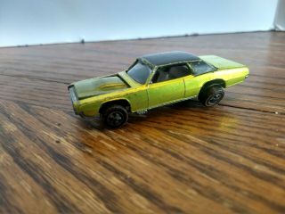 1967 Hot Wheels Redline Custom T Bird Metallic Lime Green Blacktop,  Brown Inside