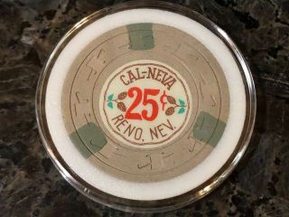 . 25 Cent Fractional Cal Neva Club Casino Chip Reno Nevada