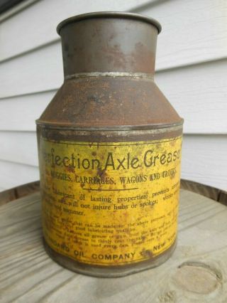Antique Perfection Axle Grease Lubricant Can - Standard Oil Co.  Circa 1900 - 1910?