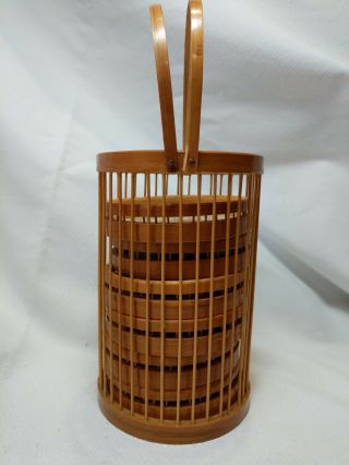 Set of 6 Vintage Hawaii Bamboo Coasters with Holder Carrier Islands Flower Aloha 4