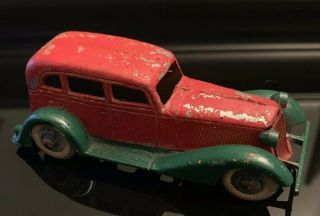Vintage Unrestored Tootsietoy Usa 1930’s Graham Sedan Diecast Car Red/green