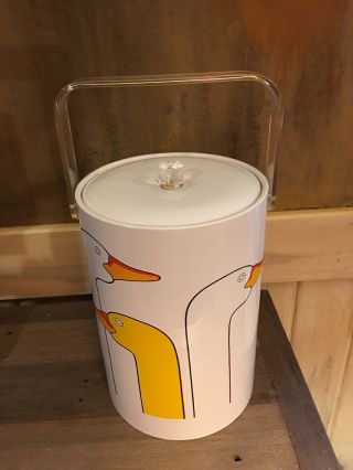 Vintage Signed George Briard Ice Bucket - Geese Head Design By Charlotte Finn 2