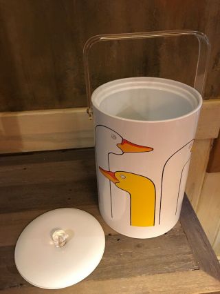 Vintage Signed George Briard Ice Bucket - Geese Head Design By Charlotte Finn 3