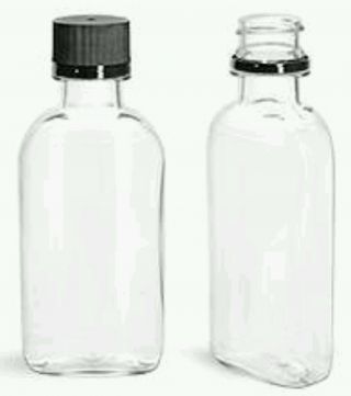 50 - 100 Ml Mini Empty Alcohol Liquor Bottles Plastic Tamper Black Cap Flask