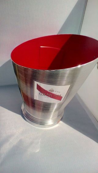 G.  H.  Mumm French Champagne Metal Aluminum Tone Red Inside Ice Bucket Cooler