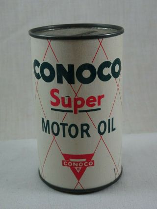 Vintage Conoco Motor Oil Can Tin Coin Bank 1950 
