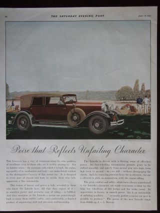 1931 Lincoln Dietrich Convertible Sedan Automobile Advertisement