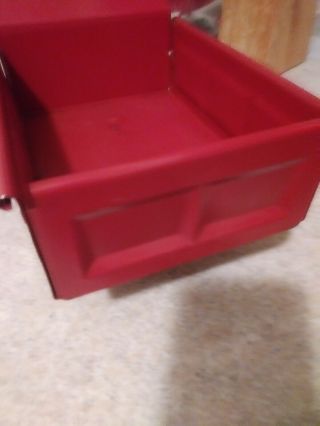 Vintage 1960 ' s Red Structo Dump Truck FLIPABLE? RARE LO$ W/GLASS windshield 5