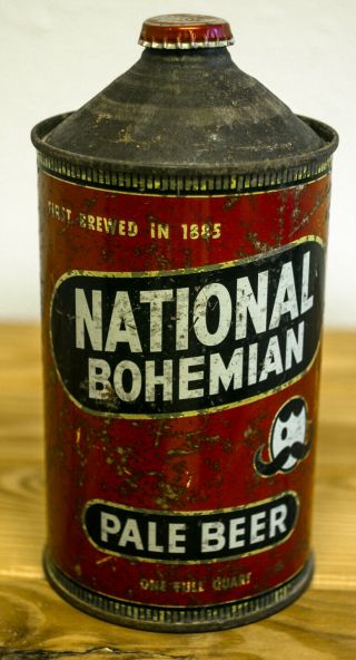 National Bohemian Pale Beer Qt.  Cone Top Can