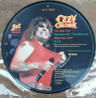 Ozzy Osbourne ‎– Symptom Of The Universe / N.  I.  B.  Label:jet Records ‎– Jetp 7030,