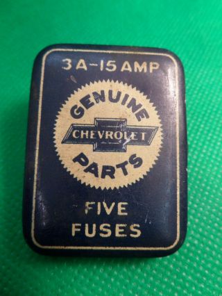 Vintage Chevrolet Parts Auto Fuses Tin Aspirin Type Tin Auto Fuses