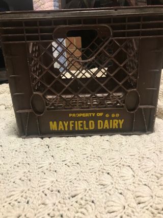 Dairy Milk Crate Brown Plastic Mayfield Heavy - Duty Vintage 6 - 89