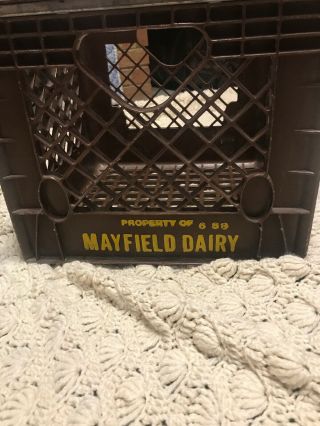 Dairy Milk Crate Brown Plastic Mayfield Heavy - Duty Vintage 6 - 89 2