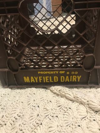 Dairy Milk Crate Brown Plastic Mayfield Heavy - Duty Vintage 6 - 89 4