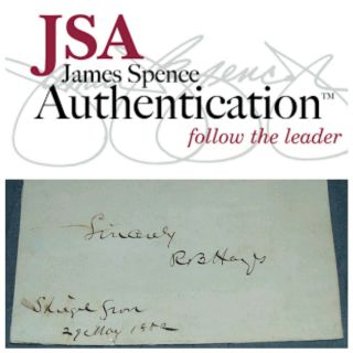 Rutherford B.  Hayes Signed / Autograph Jsa Authentic