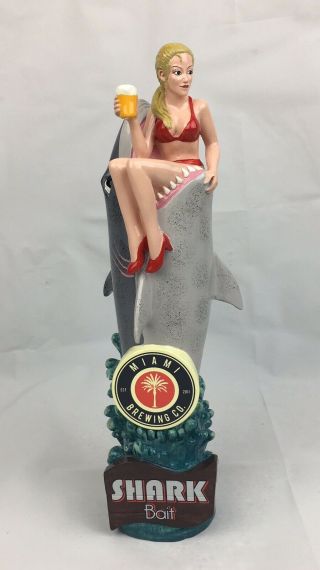 Miami Brewing Company Shark Bait Beer Tap Handle Blonde Woman Craft Great White.