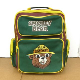 Vintage Smokey The Bear Backpack Red Green Forest Fire Prevention 80s 90s