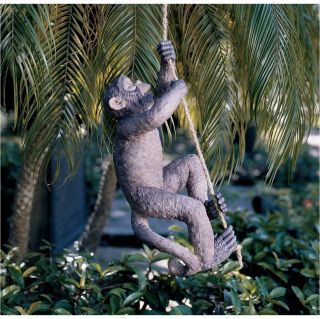 Exotic Climbing Rope Chimpanzee Monkey Wildlife Yard And Garden Statue