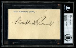 President Franklin Roosevelt Fdr Cut Autograph Signed Bas Beckett