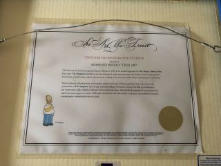 Simpsons Signed By Matt Groening Art Animation Cell Cel Framed 3