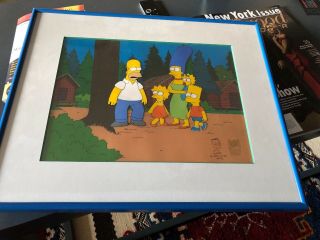 Simpsons Signed By Matt Groening Art Animation Cell Cel Framed 4