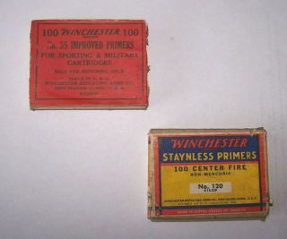 2 - Vintage Winchester Primer Box`s No 35 And No 120