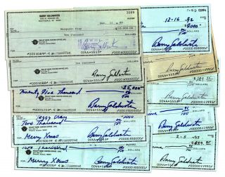 10 Checks Signed By Conservative Icon Barry Goldwater