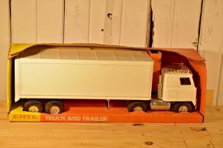 Vintage Ertl Bank Unmarked White Semi 3828 Truck And Trailer No Decals