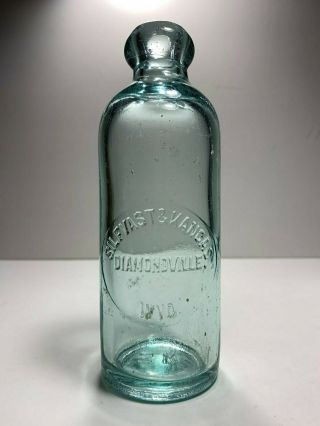 Rare Old Silfvast & Kangas Diamondville Wyoming Wyo Hutch Hutchinson Bottle