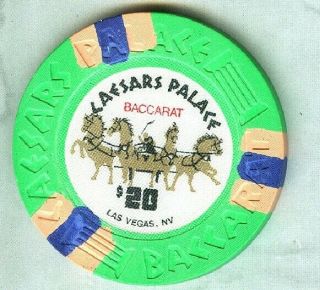Caesars Palace Casino (las Vegas) $20 Baccarat Chip (su) (n4738).  Xls