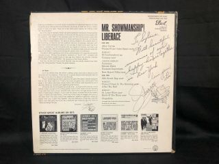 Liberace - Mr Showmanship Record Signed Autographed With Paino Drawing Sketch