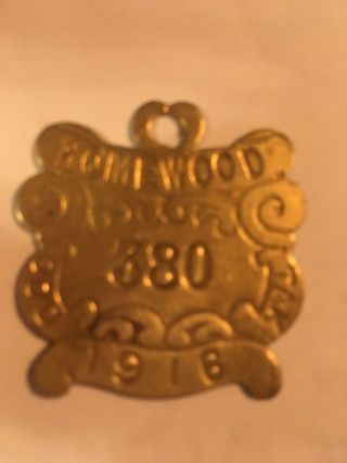 Ornate,  1916 Dog Tax Tag,  Homewood Ill.  Number 380,  This Is A Looker