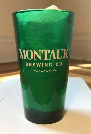 Montauk Brewing Co.  Pint Glass,  Special Edition,  Green
