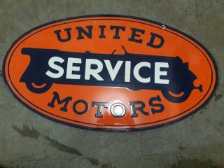 Porcelain United Service Motor Enamel Sign Size 20 X 36 Inches Double Sided