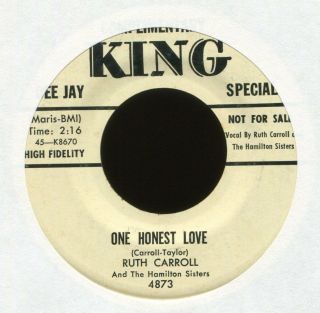Ruth Carroll & The Hamilton Sisters One Honest Love On King Promo R&b Doo Wop 45