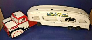 Marx Deluxe Auto Transport Pressed Steel Vintage Car Carrier Antique Toy Truck