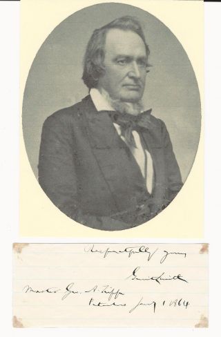Presidential Candidate,  Abolitionist & Social Reformer Gerrit Smith - Autograph