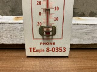 Vintage Erie Coal Supply Co Fuel Oil Wood Advertising Thermometer 5 Digit Phone 5