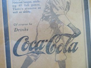 Grover Cleveland Alexander Coca Cola advertisement framed Atlanta,  GA 5