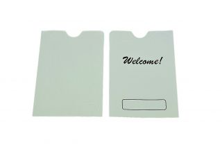 1000 Hotel Room Key Card Holder Sleeve With Welcome Sign,  3.  5x2.  5 (3 - 1/2 " X2 - 1/2 ")