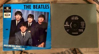 The Beatles Rare 1965 Rock And Roll Music Ep Sweden W/ Sleeve