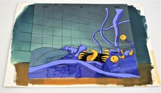 The Real Ghostbusters Production Animation Cel Painted Background With 408