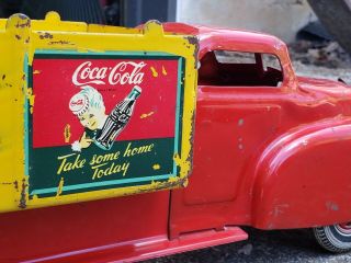 Louis MARX 1940 ' S Coca - Cola Pressed Steel Delivery Stake Toy Truck Coke 4