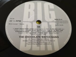 Garage Rock Lp : The Chocolate Watch Band 44 Big Beat Wika 25 Gatefold