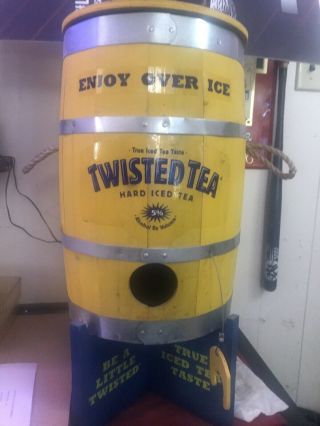 Twisted Tea Wooden Barrel With Plastic Stand