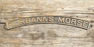 Rare Large Vintage Cast Bronze Fairbanks Morse Arched Generator Engine Nameplate