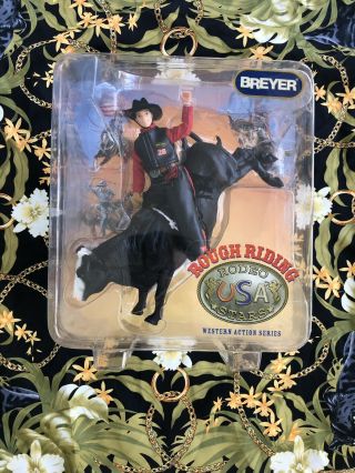 Rare Breyer Riding Bull Rough Riding Rodeo Usa Stars Western Action Series 6011