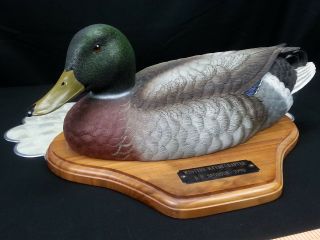 Hand Painted Mallard Duck Figurine JULES A BOUILLET Life Size Limited Edition 6