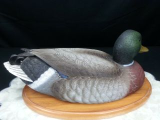Hand Painted Mallard Duck Figurine JULES A BOUILLET Life Size Limited Edition 7